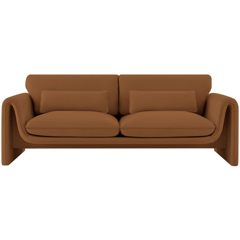 Meridian Sloan Saddle Velvet Fabric Sofa IMAGE 4