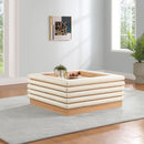 Meridian Rory Cream Vegan Leather Coffee Table IMAGE 2