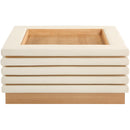 Meridian Rory Cream Vegan Leather Coffee Table IMAGE 3