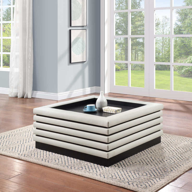 Meridian Rory Cream Vegan Leather Coffee Table IMAGE 2