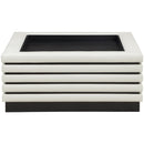 Meridian Rory Cream Vegan Leather Coffee Table IMAGE 3