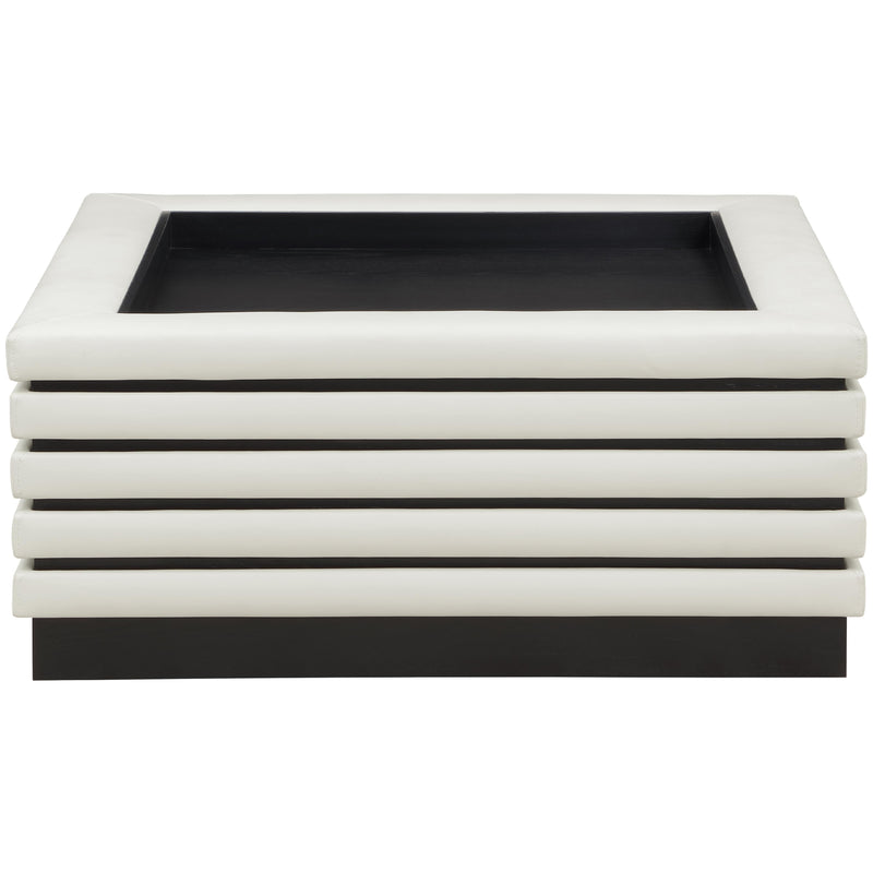 Meridian Rory Cream Vegan Leather Coffee Table IMAGE 3