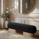 Meridian Robertson Black Boucle Fabric Bench IMAGE 2