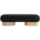 Meridian Robertson Black Boucle Fabric Bench IMAGE 4