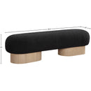 Meridian Robertson Black Boucle Fabric Bench IMAGE 8