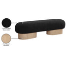 Meridian Robertson Black Boucle Fabric Bench IMAGE 9