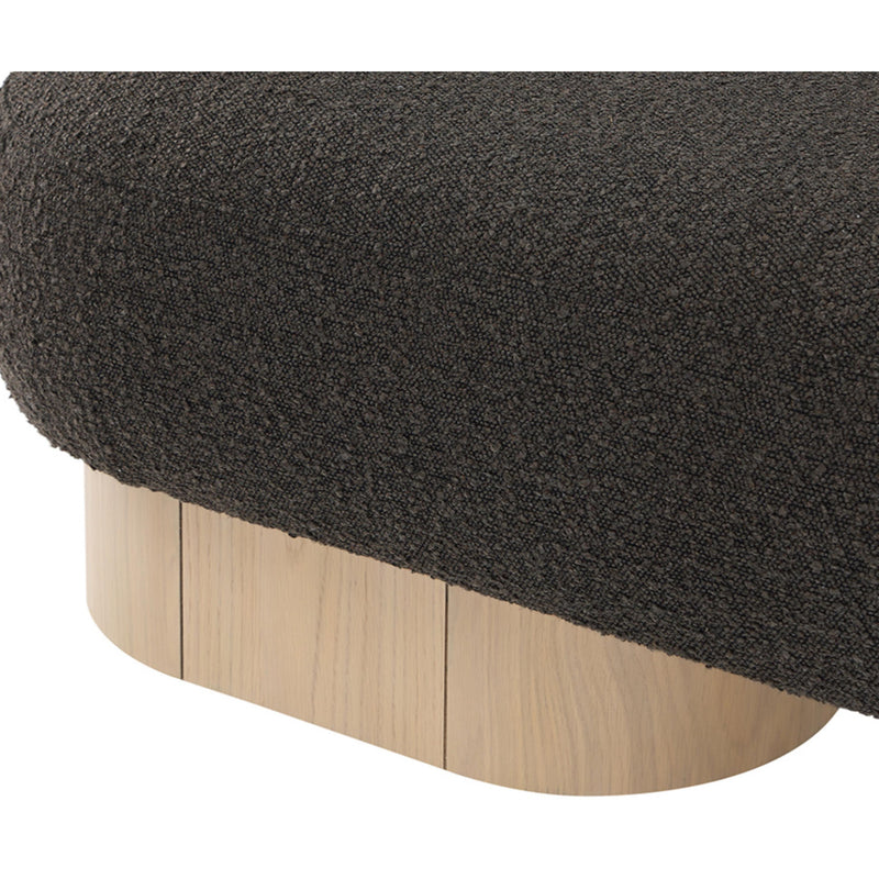 Meridian Robertson Brown Boucle Fabric Bench IMAGE 7