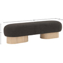 Meridian Robertson Brown Boucle Fabric Bench IMAGE 8