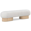 Meridian Robertson Cream Boucle Fabric Bench IMAGE 1