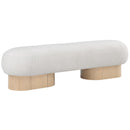 Meridian Robertson Cream Boucle Fabric Bench IMAGE 3