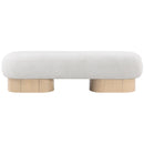 Meridian Robertson Cream Boucle Fabric Bench IMAGE 4