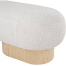 Meridian Robertson Cream Boucle Fabric Bench IMAGE 6
