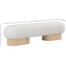 Meridian Robertson Cream Boucle Fabric Bench IMAGE 8