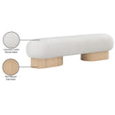 Meridian Robertson Cream Boucle Fabric Bench IMAGE 9