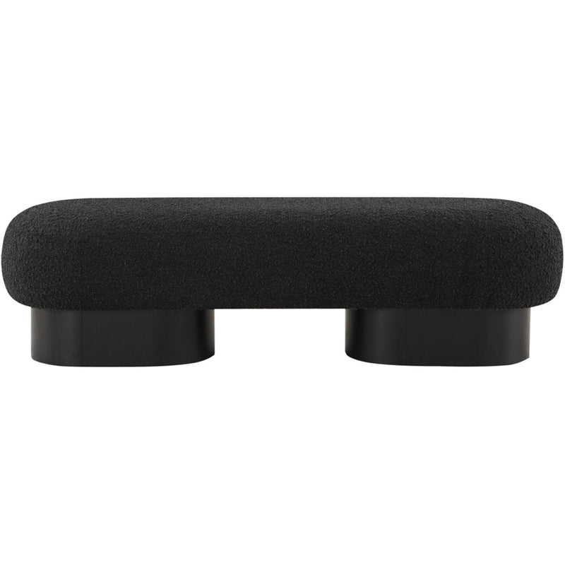 Meridian Robertson Black Boucle Fabric Bench IMAGE 4