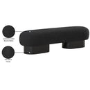 Meridian Robertson Black Boucle Fabric Bench IMAGE 9