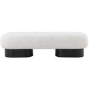 Meridian Robertson Cream Boucle Fabric Bench IMAGE 4