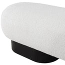 Meridian Robertson Cream Boucle Fabric Bench IMAGE 6