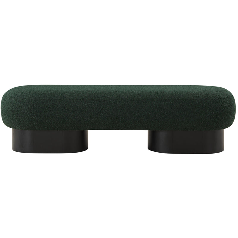 Meridian Robertson Green Boucle Fabric Bench IMAGE 4
