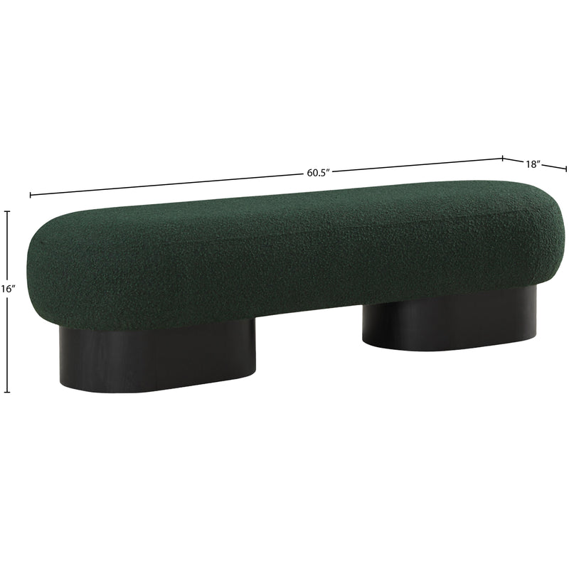 Meridian Robertson Green Boucle Fabric Bench IMAGE 8