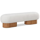Meridian Robertson Cream Boucle Fabric Bench IMAGE 1