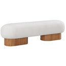 Meridian Robertson Cream Boucle Fabric Bench IMAGE 3