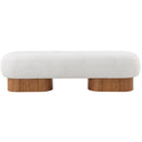 Meridian Robertson Cream Boucle Fabric Bench IMAGE 4