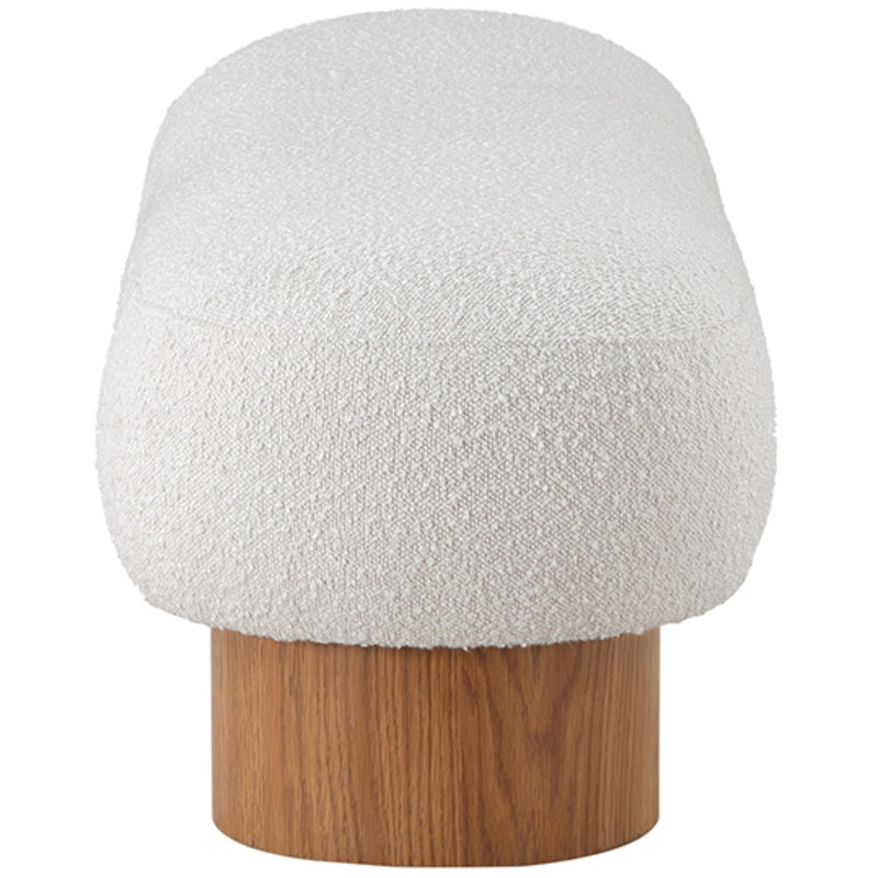 Meridian Robertson Cream Boucle Fabric Bench IMAGE 5