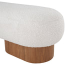 Meridian Robertson Cream Boucle Fabric Bench IMAGE 6