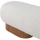 Meridian Robertson Cream Boucle Fabric Bench IMAGE 7