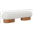 Meridian Robertson Cream Boucle Fabric Bench IMAGE 8