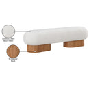 Meridian Robertson Cream Boucle Fabric Bench IMAGE 9