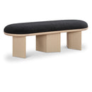 Meridian Wilshire Black Boucle Fabric Bench IMAGE 1