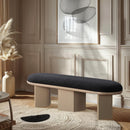 Meridian Wilshire Black Boucle Fabric Bench IMAGE 2