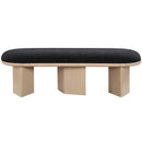 Meridian Wilshire Black Boucle Fabric Bench IMAGE 4