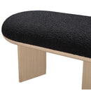 Meridian Wilshire Black Boucle Fabric Bench IMAGE 6