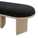 Meridian Wilshire Black Boucle Fabric Bench IMAGE 7