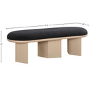 Meridian Wilshire Black Boucle Fabric Bench IMAGE 8