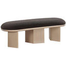 Meridian Wilshire Brown Boucle Fabric Bench IMAGE 3