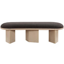 Meridian Wilshire Brown Boucle Fabric Bench IMAGE 4