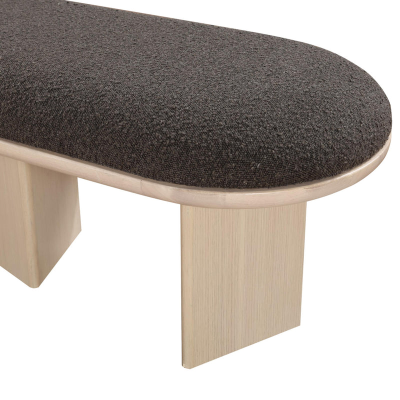 Meridian Wilshire Brown Boucle Fabric Bench IMAGE 7