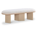 Meridian Wilshire Cream Boucle Fabric Bench IMAGE 1