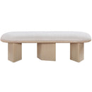 Meridian Wilshire Cream Boucle Fabric Bench IMAGE 4