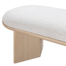 Meridian Wilshire Cream Boucle Fabric Bench IMAGE 6