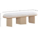Meridian Wilshire Cream Boucle Fabric Bench IMAGE 8