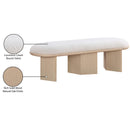 Meridian Wilshire Cream Boucle Fabric Bench IMAGE 9