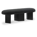 Meridian Wilshire Black Boucle Fabric Bench IMAGE 1