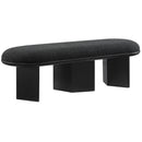 Meridian Wilshire Black Boucle Fabric Bench IMAGE 3