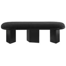 Meridian Wilshire Black Boucle Fabric Bench IMAGE 4