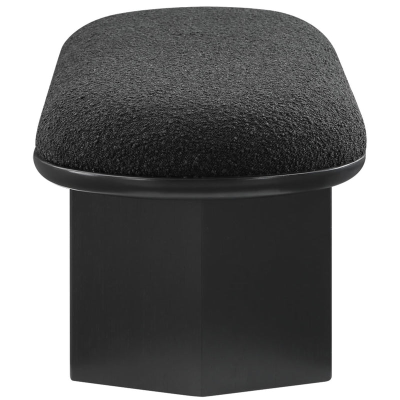 Meridian Wilshire Black Boucle Fabric Bench IMAGE 5